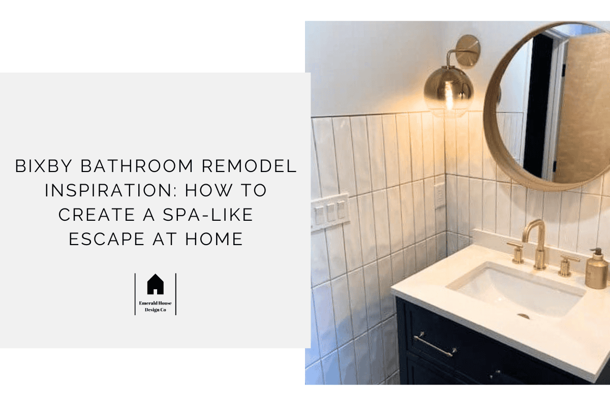 Modern spa-like bathroom design with freestanding tub, soft lighting, and natural textures in a Bixby home